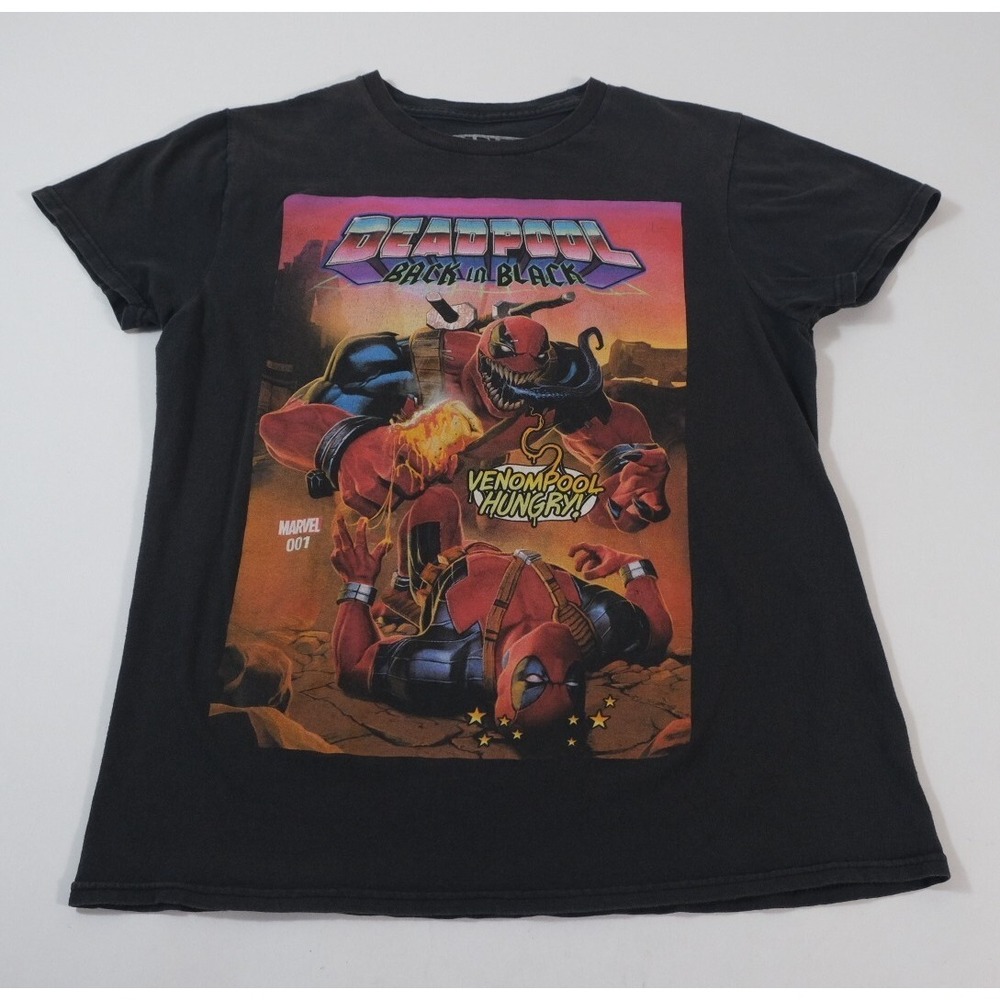 Marvel T-Shirt Mens Small Black Deadpool Back In Black Venompool Graphic Tee